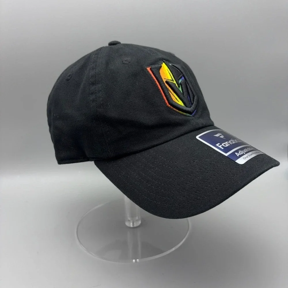 Vegas Golden Knights Hat Men OSFM Black Rainbow Pride Logo Fanatics  NHL Cap